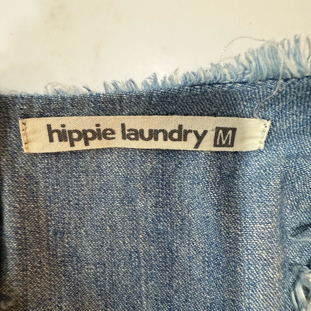 hippie laundry Denim Blue Women's Top Cropped Size Medium - Picture 4 of 6